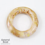 30mm Off White Marbled Vintage Lucite Ring-General Bead