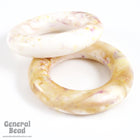 30mm Off White Marbled Vintage Lucite Ring-General Bead