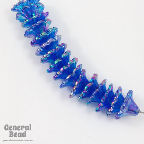 12mm Blue AB Bell Flower (12 Pcs) #5067-General Bead