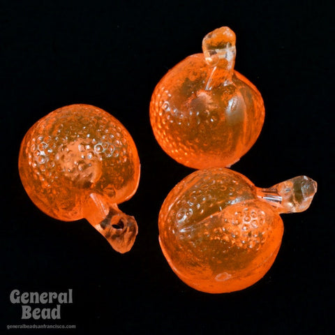 10mm Transparent Orange Fruit Drop (10 Pcs) #5068-General Bead