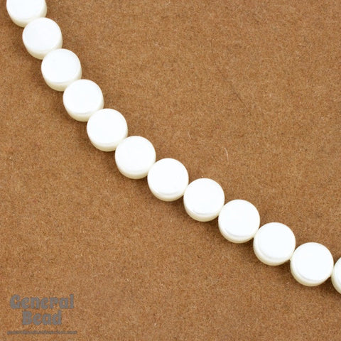 6mm White Pearl Flat Disc-General Bead