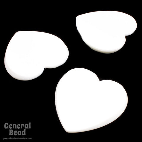 35mm White Heart Blank-General Bead