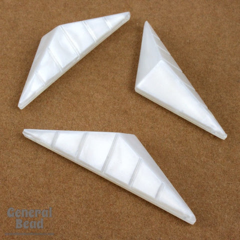 12mm x 52mm Pearl White Triangle Cabochon (6 Pcs) #5080-General Bead