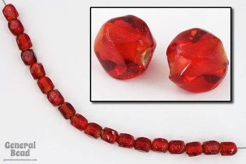 8mm Transparent Ruby Irregular Baroque Bead (50 Pcs) #5098-General Bead
