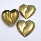 25mm Raw Brass Cleft Heart (2 Pcs) #50-General Bead
