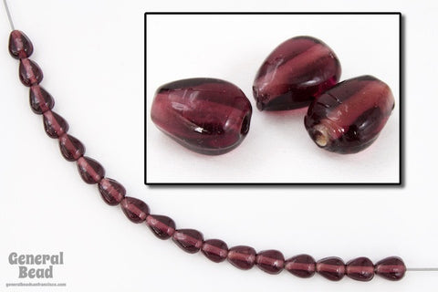 4mm x 6mm Transparent Amethyst Flat Teardrop (100 Pcs) #5102-General Bead