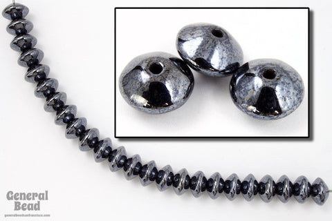 6mm Gunmetal Rondelle (50 Pcs) #5110-General Bead