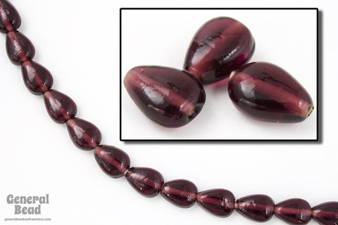 10mm Transparent Amethyst Pear Drop (50 Pcs) #5111-General Bead