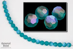 4mm Matte Blue Zircon AB Faceted Round Bead-General Bead