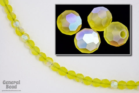 4mm Matte Citrine AB Faceted Round Bead-General Bead