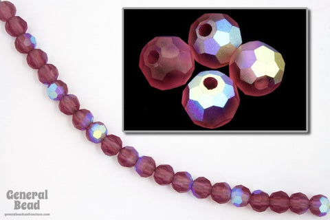 4mm Matte Amethyst AB Faceted Round Bead-General Bead