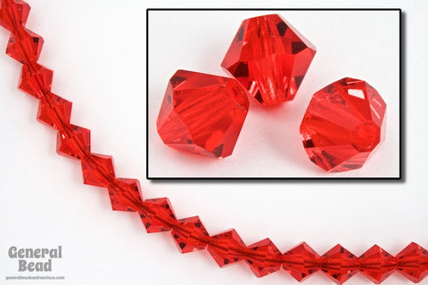 6mm Transparent Light Siam Bicone-General Bead