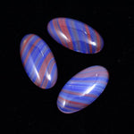 10mm x 18mm Red and Blue Stripe Oval Cabochon #515-General Bead