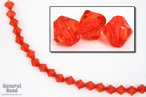 5mm Transparent Ruby Plastic Bicone (50 Pcs) #5180