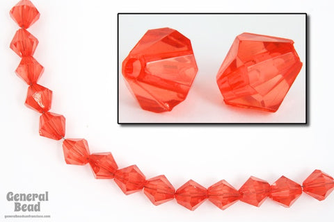 8mm Transparent Ruby Plastic Bicone (10 Pcs) #5181