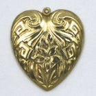 30mm Raw Brass Art Deco Daffodil Heart #51-General Bead