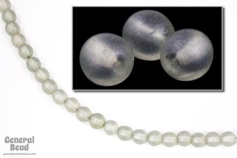 5mm Transparent Gray Suede Round Glass Bead (50 Pcs) #5222