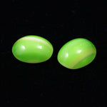 8mm x 10mm Green and Yellow Stripe Oval Cabochon #524-General Bead