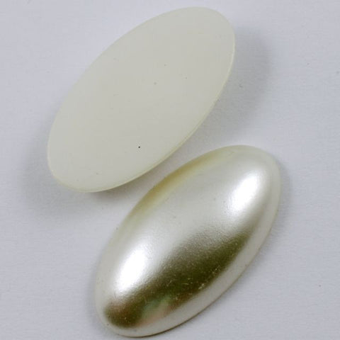 32mm Cream Pearl Oval Cabochon-General Bead