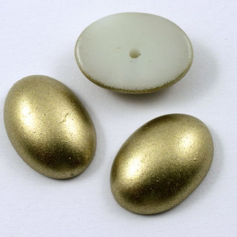 18mm Matte Gold Oval Cabochon (2 Pcs) #530-General Bead