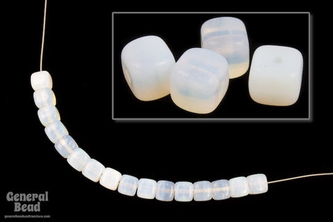 5mm Opal White Cube Bead (10 Pcs) #5368