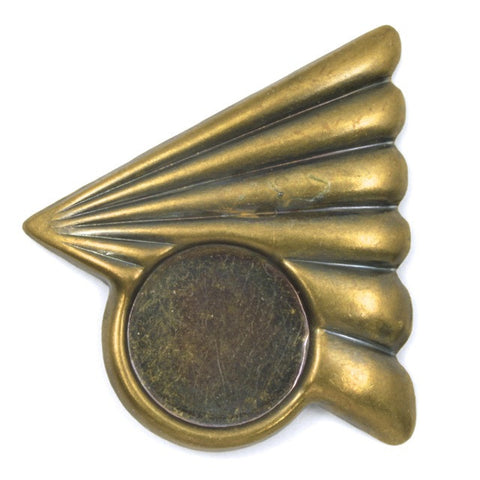 38mm Antique Brass Left Facing Art Deco Triangle (2 Pcs) #53-General Bead