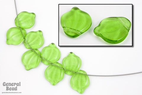 12mm Olivine Petal Leaf (6 Pcs) #5408-General Bead