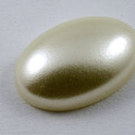8mm x 12mm Cream Pearl Oval Cabochon (4 Pcs) #540-General Bead