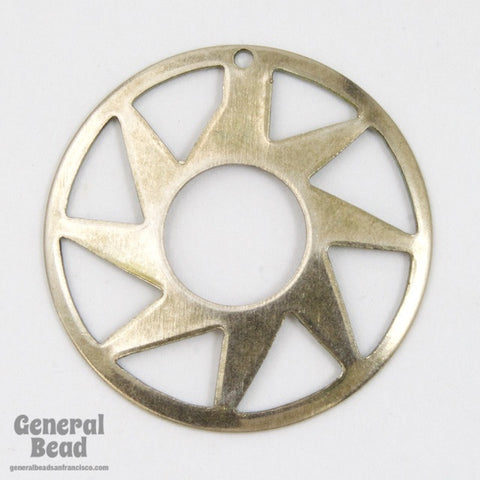 28mm Antique Silver Sun Circle (4 Pcs) #5441-General Bead