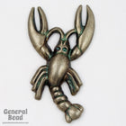 35mm Antique Silver Curved Tail Lobster Charm (2 Pcs) #5457-General Bead