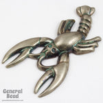 35mm Antique Silver Curved Tail Lobster Charm (2 Pcs) #5457-General Bead