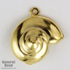 15mm Gold Spiral Shell Charm (4 Pcs) #5458-General Bead