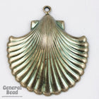 35mm Antique Silver Stylized Scallop Shell Charm #5461-General Bead
