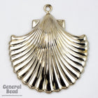 35mm Silver Stylized Scallop Shell #5462-General Bead