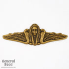 53mm Antique Brass Face with Wings and Snakes (2 Pcs) #5483-General Bead