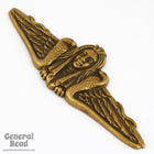 53mm Antique Brass Face with Wings and Snakes (2 Pcs) #5483-General Bead