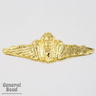 53mm Gold Face with Wings and Snakes (2 Pcs) #5484-General Bead