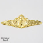 53mm Gold Face with Wings and Snakes (2 Pcs) #5484-General Bead