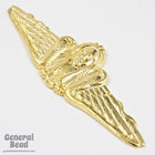 53mm Gold Face with Wings and Snakes (2 Pcs) #5484-General Bead