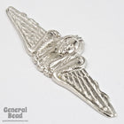 53mm Silver Face with Wings and Snakes (2 Pcs) #5485-General Bead