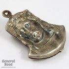 25mm Antique Silver Jesus with Crown of Thorns #5495-General Bead
