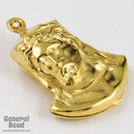 25mm Gold Jesus with Crown of Thorns #5496-General Bead