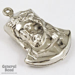 25mm Silver Jesus with Crown of Thorns #5497-General Bead