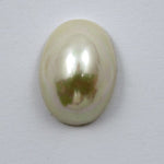 14mm x 20mm Cream Pearl High Dome Oval Cabochon (2 Pcs) #549-General Bead
