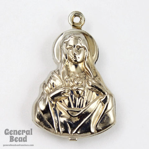 25mm Silver Double-sided Madonna #5500-General Bead
