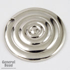 20mm Silver Circle with Concentric Pattern (4 Pcs) #5502-General Bead