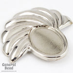 37mm Vintage Silver Left Deco Swirl Semi-Circle (2 Pcs) #5513-General Bead
