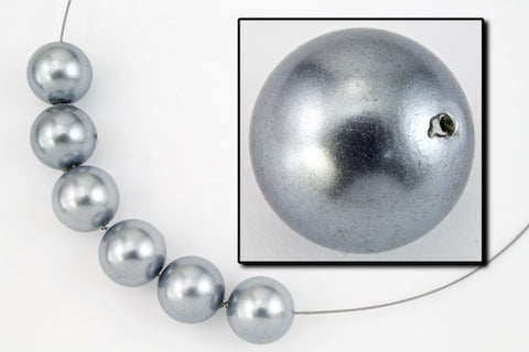12mm Matte Silver Pearl (6 Pcs) #5530-General Bead