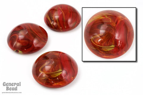 24mm Ruby Marble Lucite Cabochon (4 Pcs) #5536-General Bead