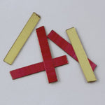25mm Bright Red and Gold Rectangle Sequin-General Bead